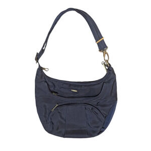 Travelon Anti-Theft Classic Crossbody Bucket Bag 12 X 10 X 4 midnight Navy Blue